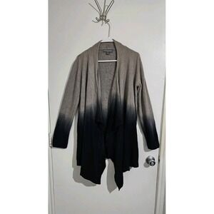 Barefoot Dreams Women's L/XL Open CardiganCozy Chic Two Tone Soft Preppy Lounge